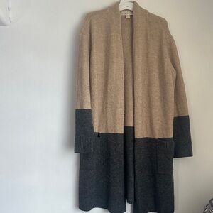 MICHAEL Michael Kors Tan and Dark Gray Cardigan